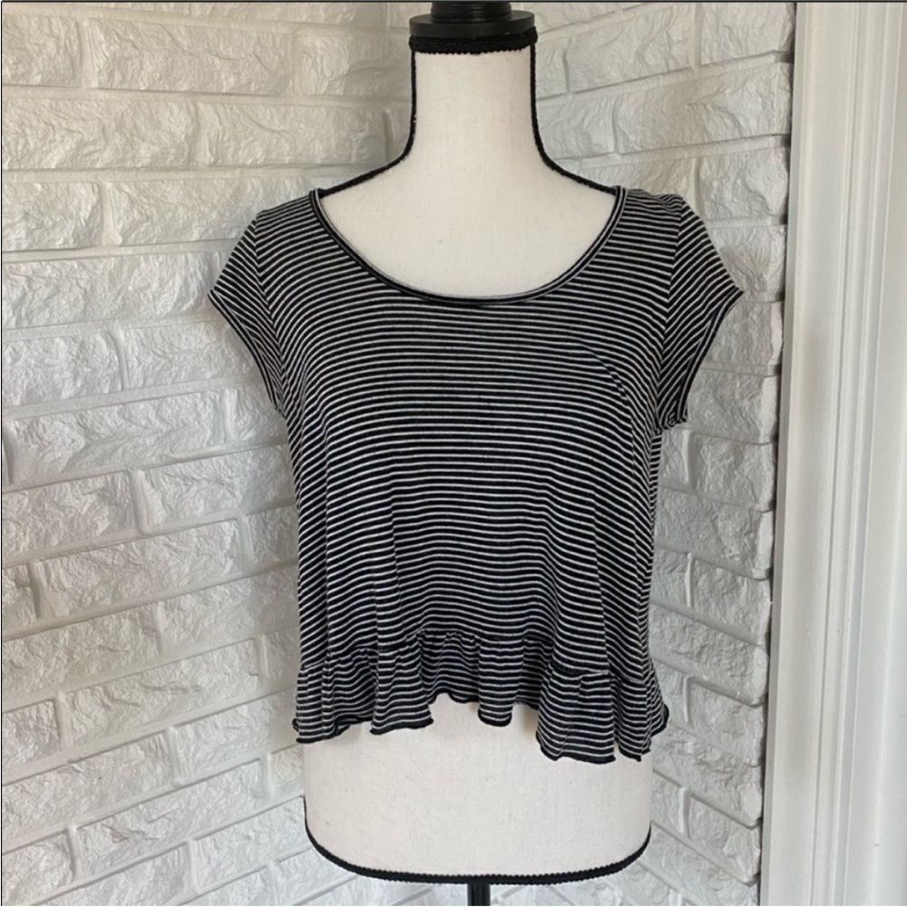 Striped Top with Ruffle Bottom